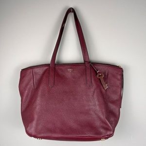 Fossil | Sydney Burgundy Shoulder Tote Leather Bag